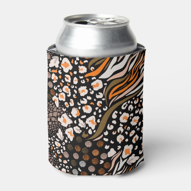 Abstract Animal Print Can Cooler (Can Front)