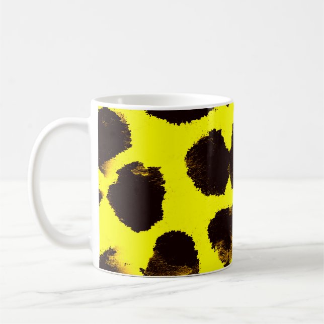 Abstract Animal Print Leopard Watercolor Coffee Mug (Left)