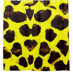 Abstract Animal Print Leopard Watercolor Shower Curtain