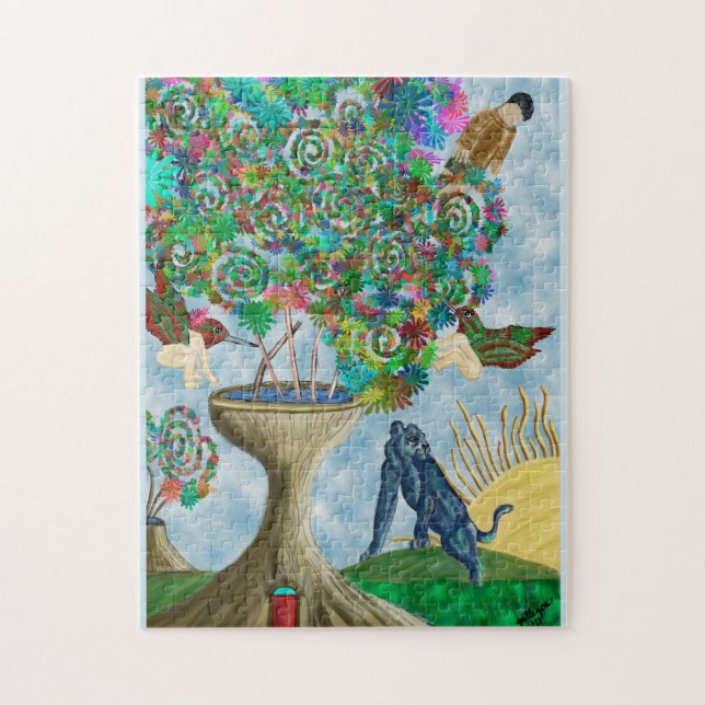 Abstract Animals Floral Jigsaw Puzzle (Vertical)