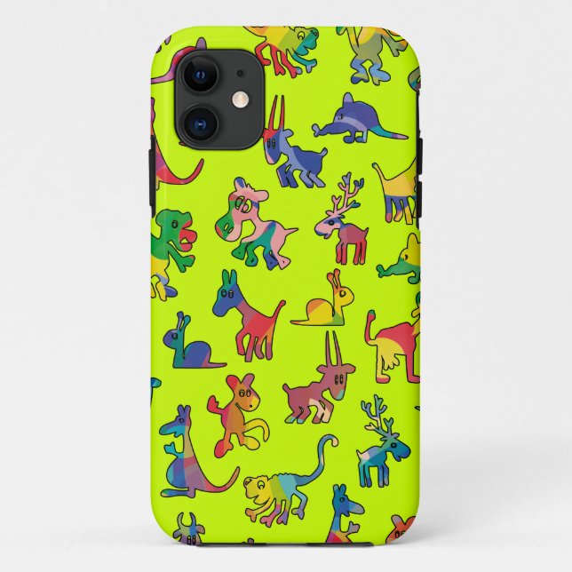 Abstract Animals Pattern Tiles Case-Mate iPhone Case (Back)