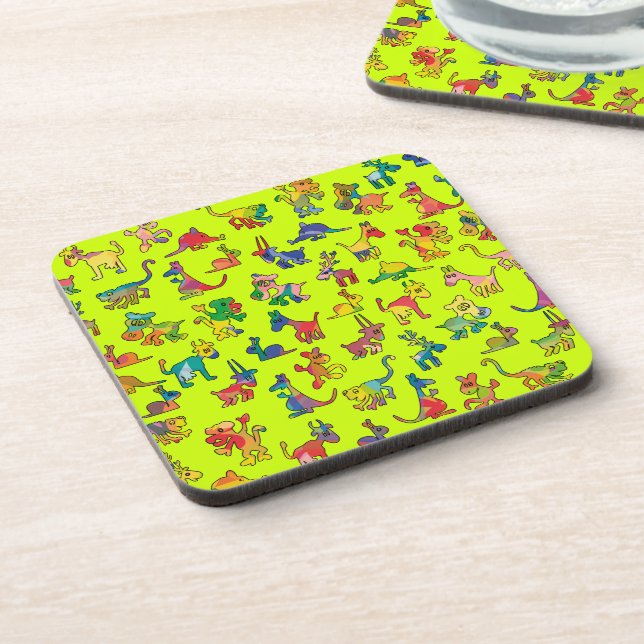 Abstract Animals Pattern Tiles Coaster (Left Side)