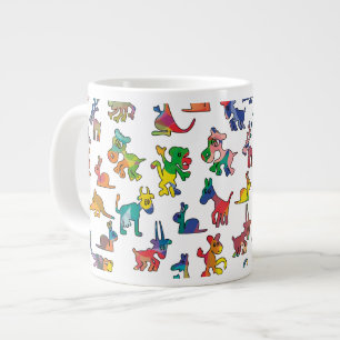 Abstract Animals Pattern Tiles Large Coffee Mug