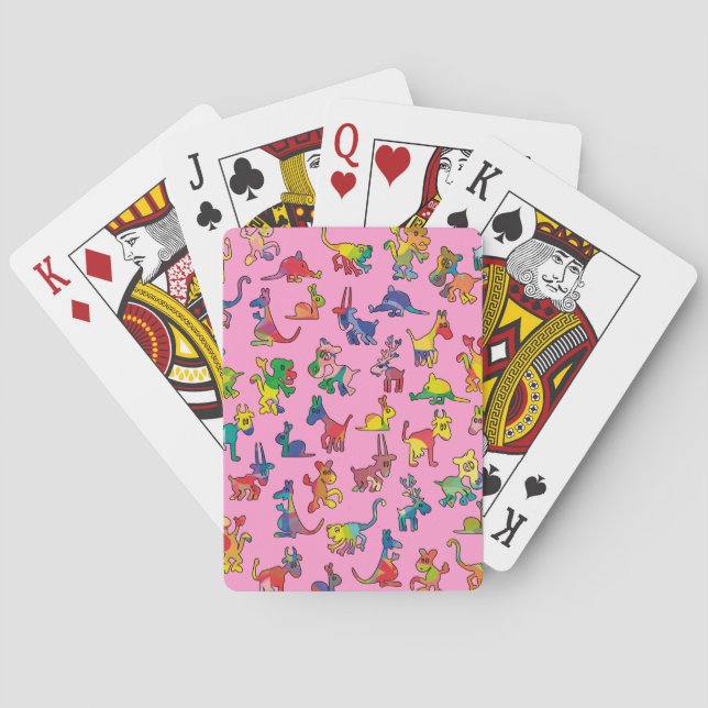 Abstract Animals Pattern Tiles Playing Cards (Back)