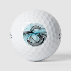 Abstract Anthracite Gray Blue Modern Fractal Art Golf Balls