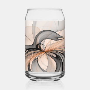Abstract Anthracite Gray Sienna Modern Fractal Art Can Glass