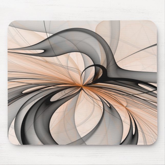 Abstract Anthracite Gray Sienna Modern Fractal Art Mouse Pad (Front)