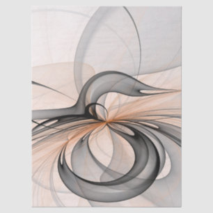 Abstract Anthracite Gray Sienna Modern Fractal Art Tissue Paper