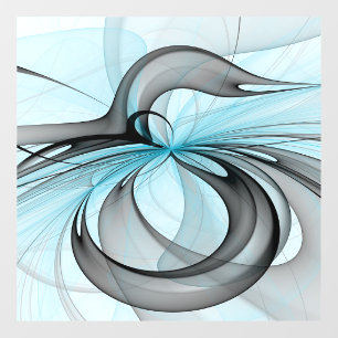 Abstract Anthracite Grey Blue Modern Fractal Art