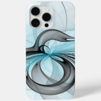 Abstract Anthracite Grey Blue Modern Fractal Art