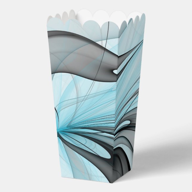 Abstract Anthracite Grey Blue Modern Fractal Art Favour Box (Front)