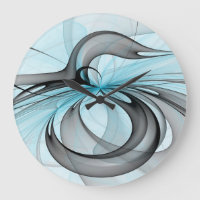 Abstract Anthracite Grey Blue Modern Fractal Art