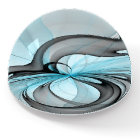 Abstract Anthracite Grey Blue Modern Fractal Art