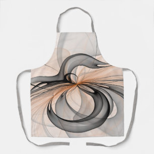 Abstract Anthracite Grey Sienna Modern Fractal Art Apron