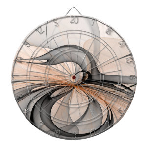 Abstract Anthracite Grey Sienna Modern Fractal Art Dartboard