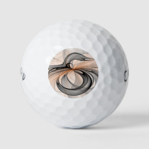 Abstract Anthracite Grey Sienna Modern Fractal Art Golf Balls