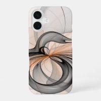 Abstract Anthracite Grey Sienna Modern Fractal Art
