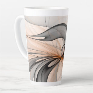 Abstract Anthracite Grey Sienna Modern Fractal Art Latte Mug