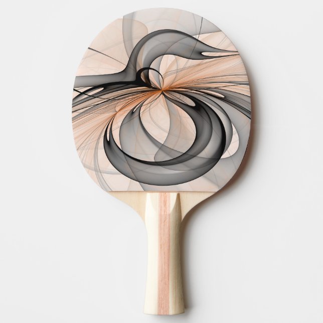Abstract Anthracite Grey Sienna Modern Fractal Art Ping Pong Paddle (Front)