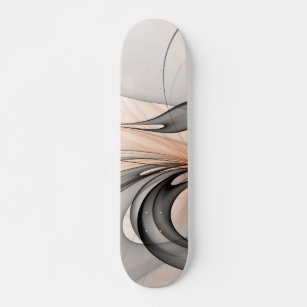 Abstract Anthracite Grey Sienna Modern Fractal Art Skateboard