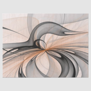 Abstract Anthracite Grey Sienna Modern Fractal Art Tissue Paper