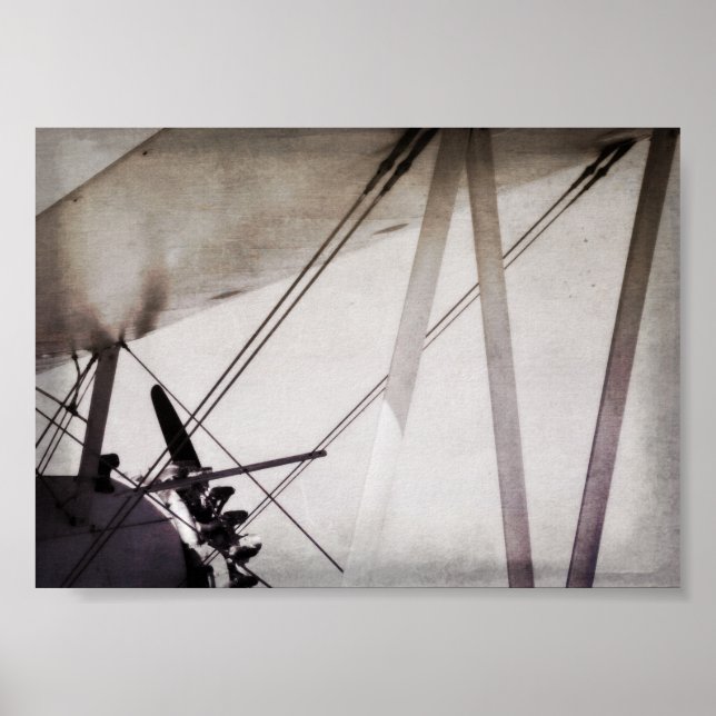 Abstract Antique Aeroplane Art Archival Poster (Front)