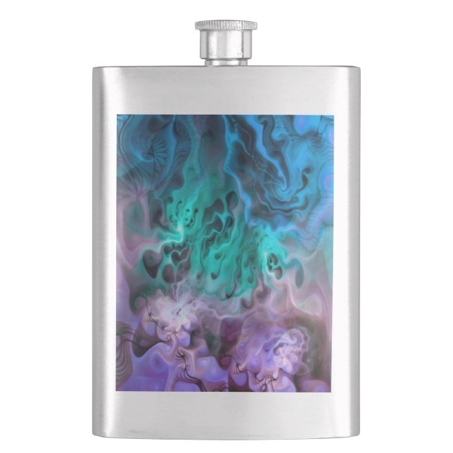 Abstract Apophysis Fractal I Hip Flask (Front)