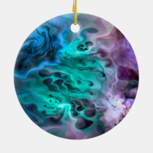 Abstract Apophysis Fractal I + your text Ceramic Ornament
