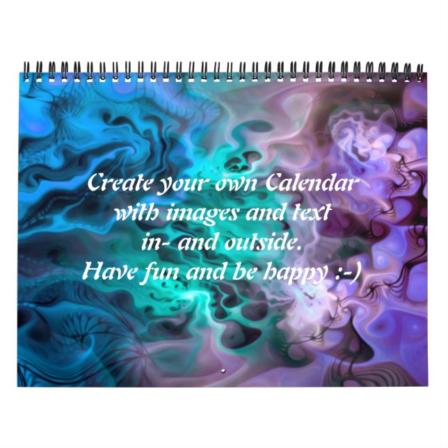 Abstract Apophysis Fractal I + your text & images Calendar (Cover)