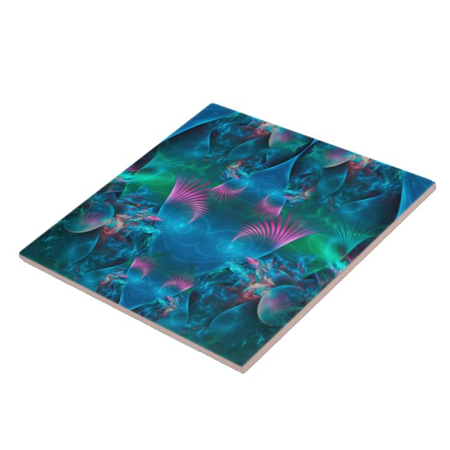 Abstract Apophysis Fractal III Ceramic Tile (Side)