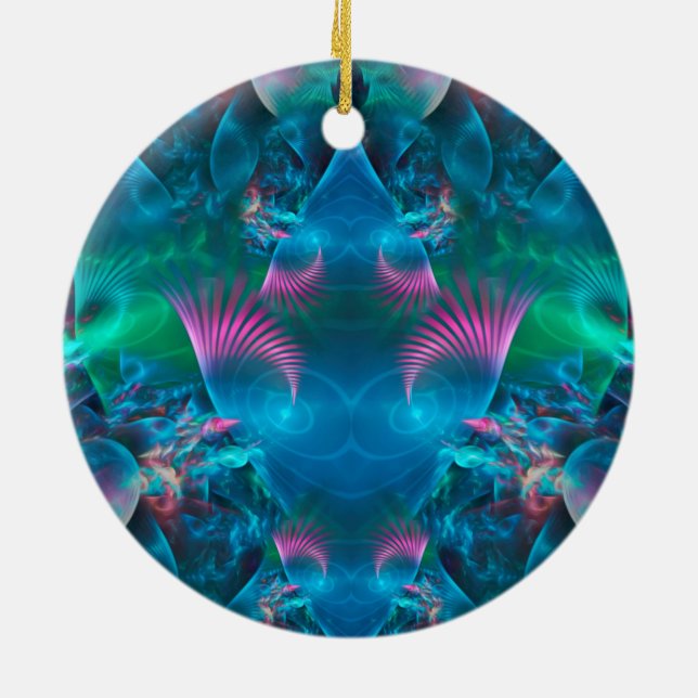 Abstract Apophysis Fractal III Ceramic Tree Decoration (Back)