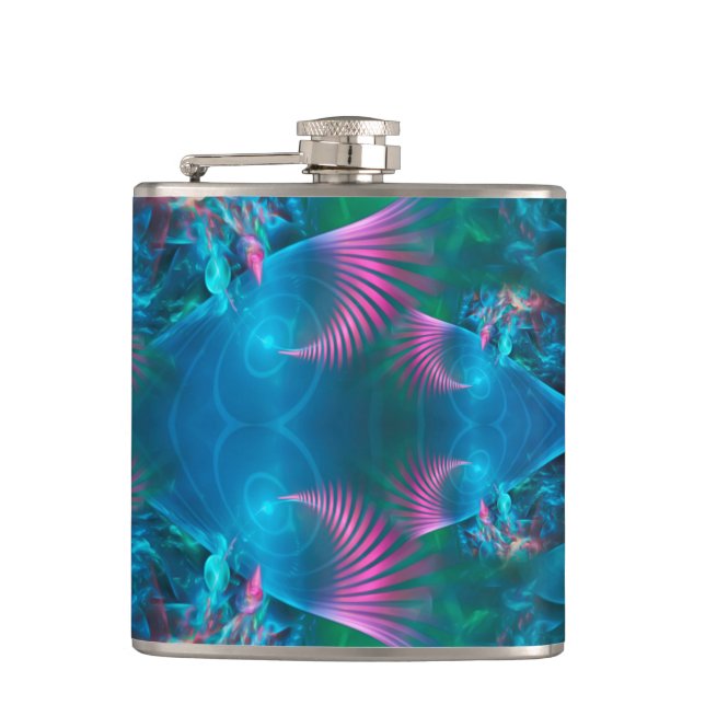 Abstract Apophysis Fractal III Hip Flask (Front)