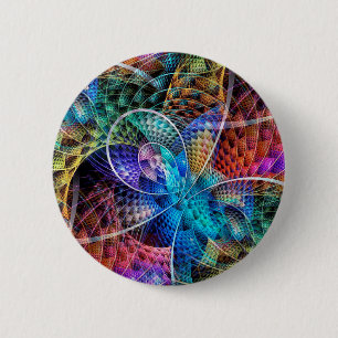 Abstract Apophysis Fractal X 6 Cm Round Badge