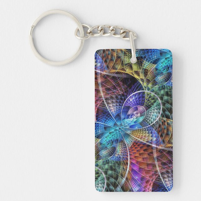 Abstract Apophysis Fractal X Key Ring (Front)