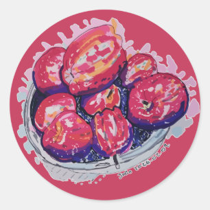 Abstract Apples Classic Round Sticker