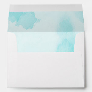 Abstract Aqua Blue Watercolor Envelopes