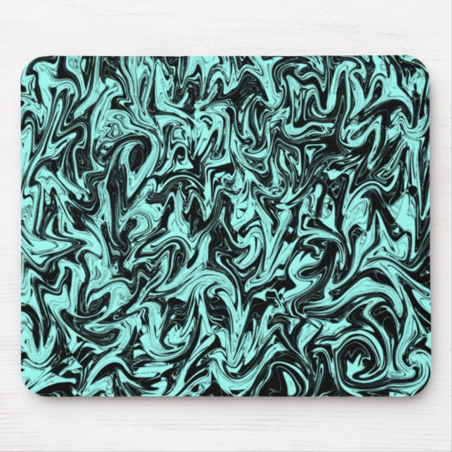 Abstract Aqua Mouse Pad (Front)