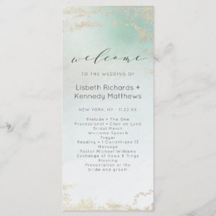 Abstract Aqua Ombre Fade with Frosted Gold Glitter Program