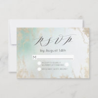 Abstract Aqua Ombre Fade with Frosted Gold Glitter