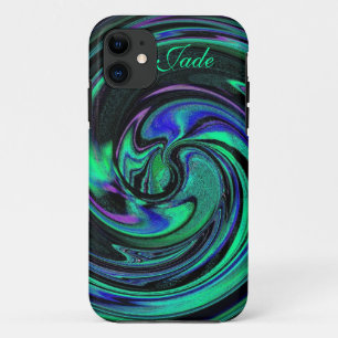 Abstract Aqua Swirls iPhone 5 Case