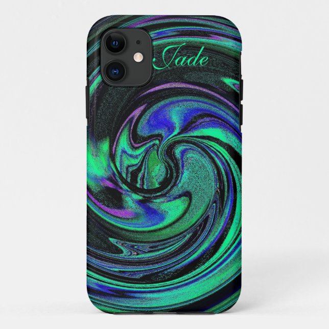 Abstract Aqua Swirls iPhone 5 Case (Back)