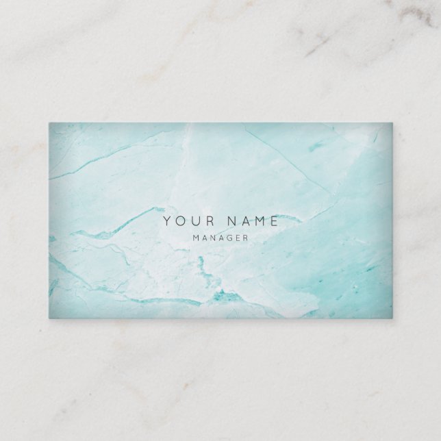 Abstract Aqua Tiffany Marble Appointment Card Gold (Front)