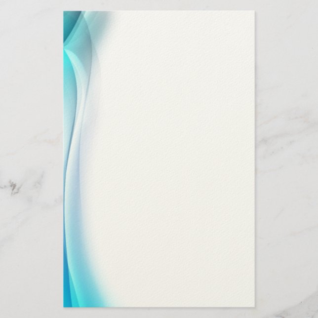 Abstract Aqua Wave Stationary Stationery (Front)