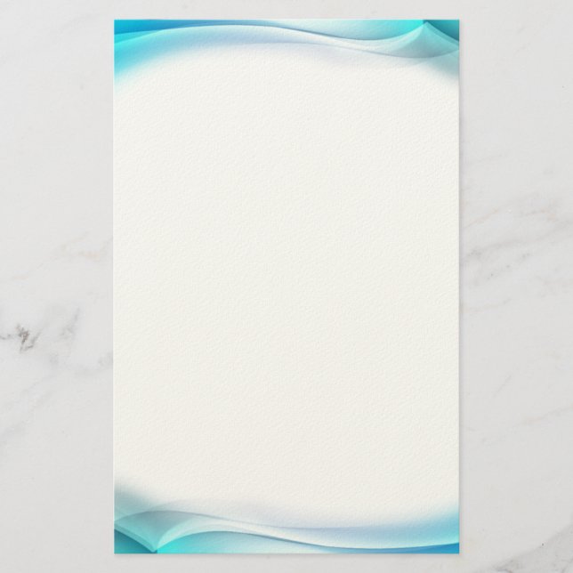 Abstract Aqua Waves Stationary Stationery (Front)