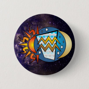 Abstract Aquarius Button