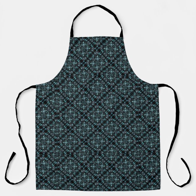 Abstract Aquatic Shaded Repeating Pattern Swirls Apron (Front)