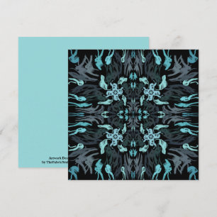 Abstract Aquatic Shaded Repeating Pattern Swirls Card