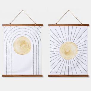 Abstract arch and sun hanging tapestry