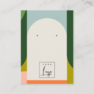 Abstract Arch Retro Colorful Logo Earring Holder Business Card