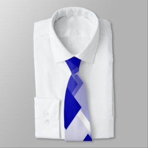 Abstract argyle blue white custom tie